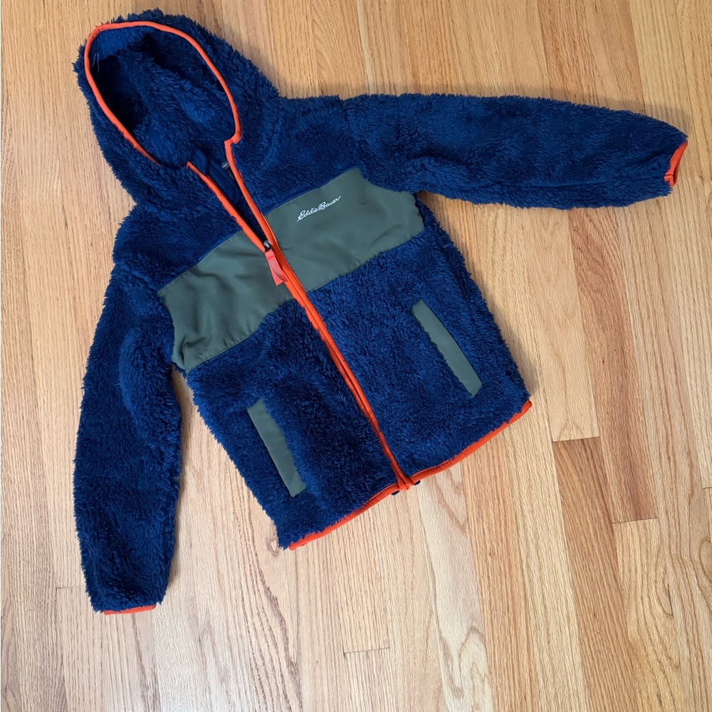 Eddie Bauer Navy and Red Fleece Jacket